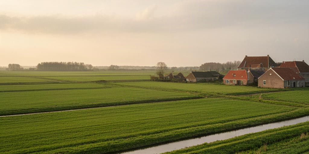 Landelijke omgeving rond Alkmaar met akkers en Noord-Hollandse boerderijen